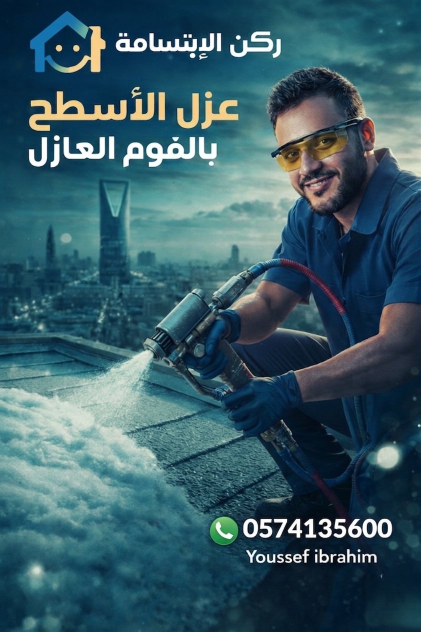 شركة ركن الابتسامة لعزل الأسطح بالفوم - 0574135600